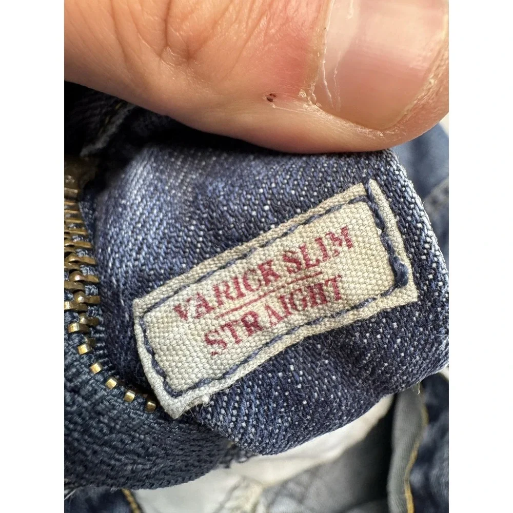 Polo Ralph Lauren Varick Slim Straight Jeans Mens 36x34 Blue Medium Wash Denim